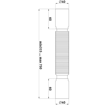 Труба гофрированная АНИ K404 40х40 мм без гайки, картинка 2