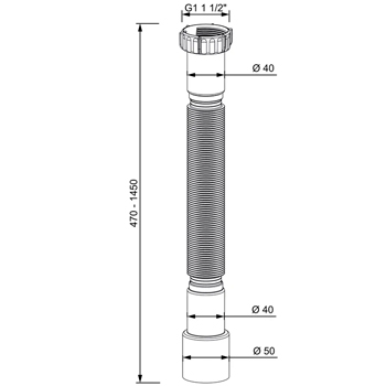 Гофротруба с гайкой 1 1/2*40-40/50 (1450мм) GT11145 ИНКОПЛАСТ, картинка 3