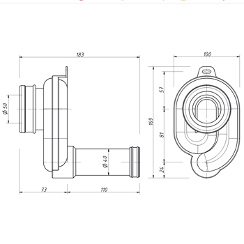 Сифон для писсуара ОРИО Р-41009 горизонтальный, картинка 2