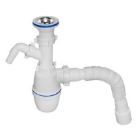 Сифон с отводом ОРИО А-40059 1-1/2' х 40 мм, с гибкой трубой 40х40/50 мм