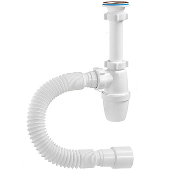 Сифон ОРИО А-32059 1-1/4' х 40 мм с гибкой трубой 40х40/50 мм (малый корпус)