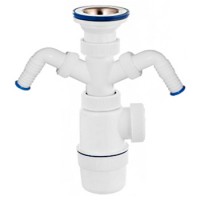 Сифон VIRPlast 'ЭЛИТ' 30986144 1-1/2' х 40 мм с двумя отводами