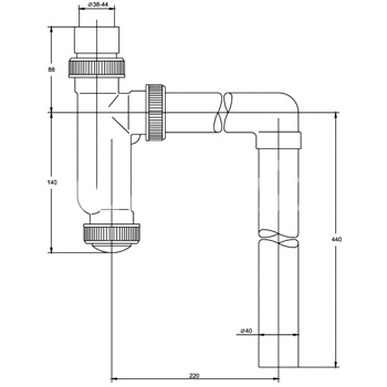 Сифон для писсуара VIRPlast 30987106 1-1/4' х 40 мм, картинка 2