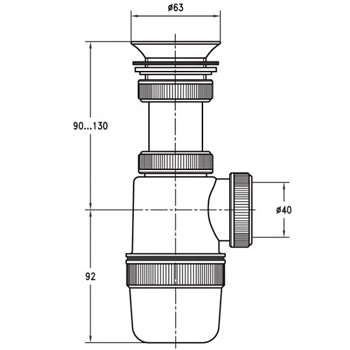 Сифон VIRPlast 'ЭЛИТ' 30980611 1-1/2' х 40 мм, картинка 2