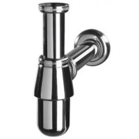 Сифон WIRQUIN латунный без выпуска 1 1/4х32мм, с удлинен. пристенной трубой с декором (30975128)