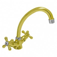 Смеситель для кухни ЦС-СМ 25 КМ 'КРЕСТ' 1/2' золото