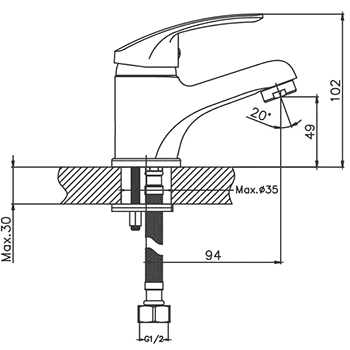 Смеситель для умывальника FRAP F1039-В, картинка 2