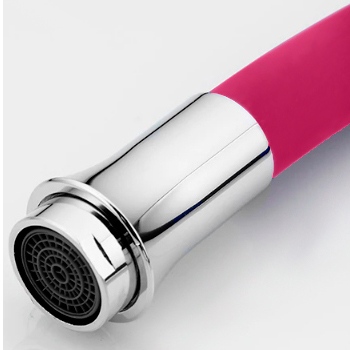 Смеситель для кухни MATRIX SMF-323317/WT-PK 40 мм (розовый силиконовый излив) ручка 5 цветов, картинка 3