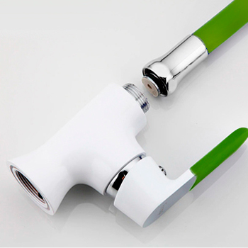 Смеситель для кухни MATRIX SMF-323317/WT-GN 40 мм (зеленый силиконовый излив) ручка 5 цветов, картинка 2