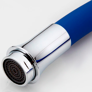 Смеситель для кухни MATRIX SMF-323317/WT-BL 40 мм (синий силиконовый излив) ручка 5 цветов, картинка 3