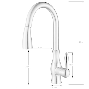 Смеситель для кухни MATRIX SMF-323527/WT 40 мм с вытяжной лейкой, картинка 4