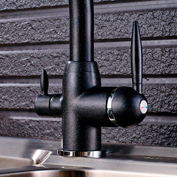 Смеситель для кухни с краном для питьевой воды MATRIX SMF-323707/BK 40 мм цвет черный, картинка 2