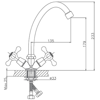 Смеситель для кухни CRON CN4008-2 1/2' (на гайке), картинка 2