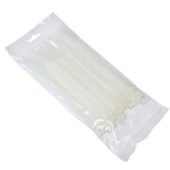 Стяжки пластиковые нейлоновые с ушком под саморез SM-CT2310W 3.0 мм х 100 мм (белые, 100 штук), картинка 2