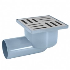 Трап сливной горизонтальный АНИ TQ5102 выпуск D=50, решетка 100х100 'сухой сифон'