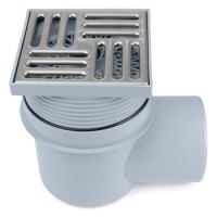 Трап сливной горизонтальный АНИ TQ1612 выпуск D=110, решетка 150х150 'сухой сифон'