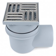 Трап сливной горизонтальный АНИ TQ1612 выпуск D=110, решетка 150х150 'сухой сифон'