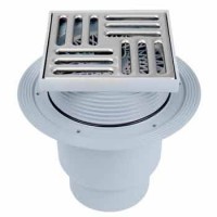 Трап сливной вертикальный АНИ TQ1712 выпуск D=110, решетка 150х150 'сухой сифон'