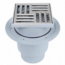 Трап сливной вертикальный АНИ TQ1712 выпуск D=110, решетка 150х150 'сухой сифон'