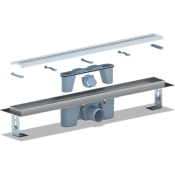 Трап сливной линейный АНИ TLZ2265M 'Риф' решетка 65х650 'комбинированный затвор', картинка 2