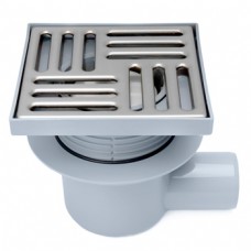 Трап сливной горизонтальный АНИ TQ5612 выпуск D=50, решетка 150х150 'сухой сифон'