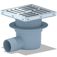 Трап сливной АНИ TA5612 выпуск D=50, решетка 150х150 горизонтальный