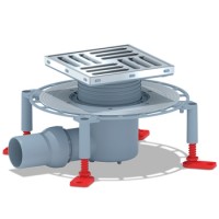 Трап сливной АНИ THZ5612 выпуск D=50, решетка 150х150 горизонтальный