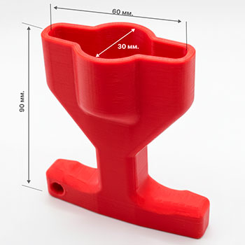 Ключ - ручка для шаровых кранов типа 'Бабочка', 1/2', 3/4' (красный) ВЕР, картинка 2