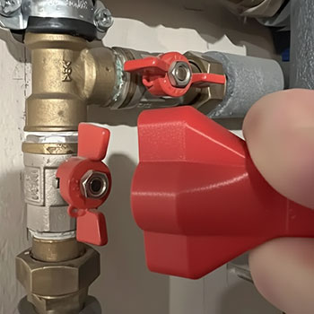 Ключ - ручка для шаровых кранов типа 'Бабочка', 1/2', 3/4' (красный) ВЕР, картинка 3