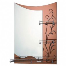 Зеркало FRAP F687 с полочками (600х800 мм) цвет коричневый