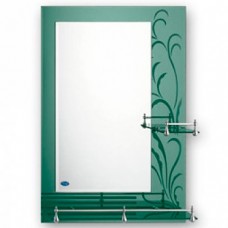 Зеркало FRAP F636 (500х700 мм) с полками цвет зеленый