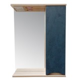 Шкаф зеркальный в ванную комнату 'ЖЕНЕВА 60' дуб Сонома/графит бетон правый с подсветкой