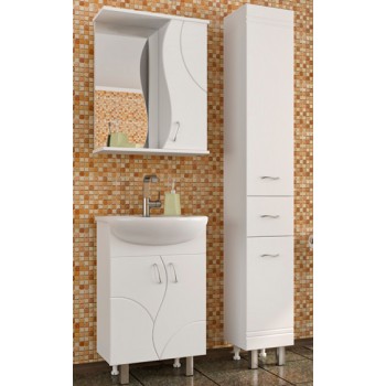 Шкаф зеркальный в ванную комнату 'ALLESSANDRO 60' правый с подсветкой (белый), картинка 2