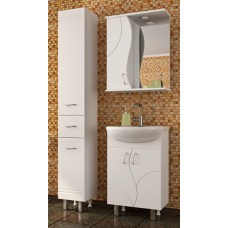 Шкаф зеркальный в ванную комнату 'ALLESSANDRO 60' левый с подсветкой (белый)