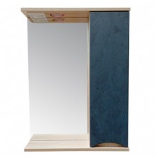 Шкаф зеркальный в ванную комнату 'ЖЕНЕВА 55' дуб Сонома/графит бетон правый с подсветкой