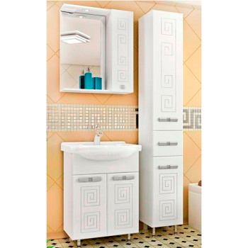 Шкаф зеркальный в ванную комнату 'ГРЕЦИЯ 55' правый с подсветкой, картинка 2