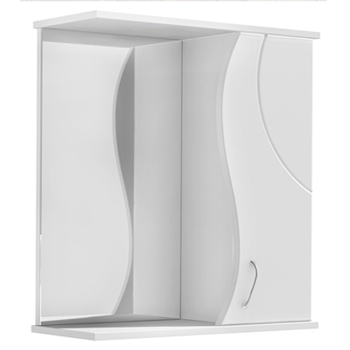 Шкаф зеркальный в ванную комнату 'ALLESSANDRO 60' правый с подсветкой (белый)