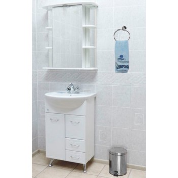 Шкаф зеркальный в ванную комнату 'КРИСТАЛЛ 65' правый с подсветкой, картинка 2